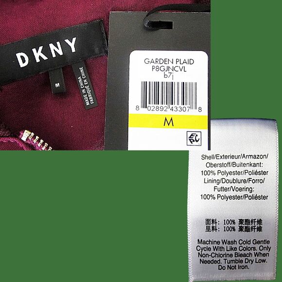 DKNY NEW Elongated Velour Peplum Collarless Drawstring Aglets Jacket M - Picture 5 of 12